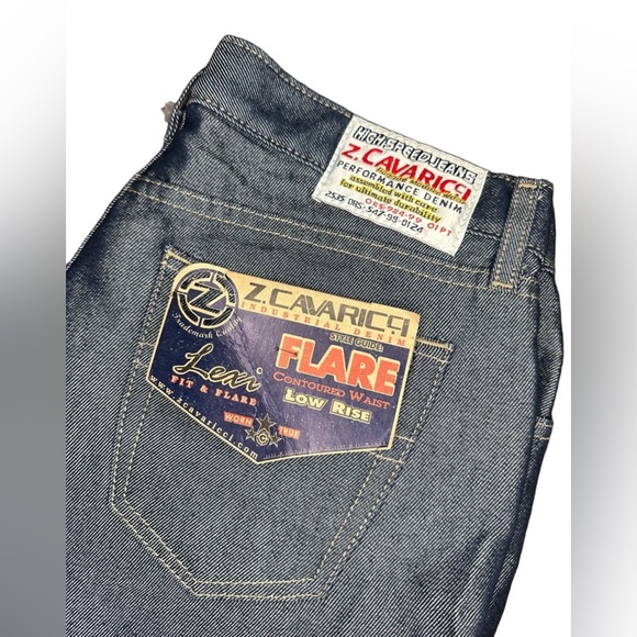 Z. Cavaricci Flare Contoured Waist Low Rise sz 9 Women’s Y2K Denim Made in USA - Picture 2 of 8